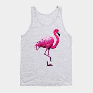 Pink Flamingo on Grey Tank Top